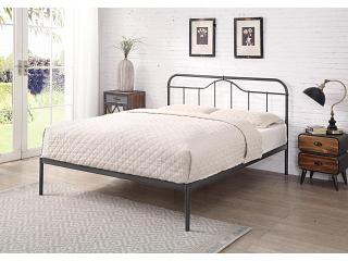 4ft6 Double Retro bed frame,black silver,metal,tube.Low foot end traditional industrial